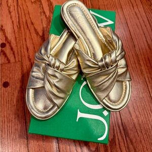 JCREW - Gold leather, twisted knot- Menorca sandal size 7.5